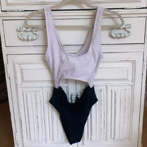 Black and white bathing suit